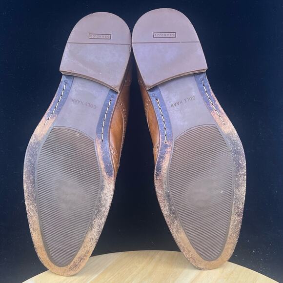 Cole Haan Grand OS Men's 12 M Brown Wingtip Oxford Madison Medallion Leather - Picture 9 of 10